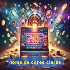 nome de cores claras